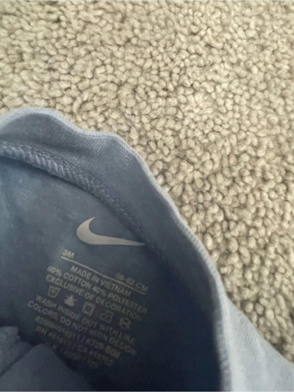 Nike Light Blue Infant Footed One-Piece Sleeper with Swoosh